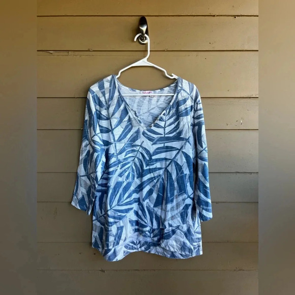Fresh Produce Long Sleeve Top - Size Medium - Casual Vacation Resortwear Modest - Picture 1 of 5